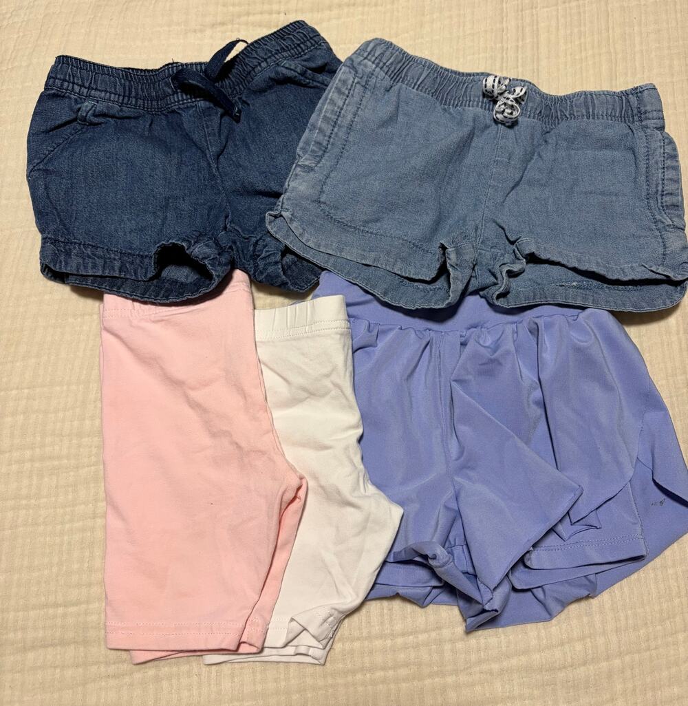 Girls 4T Shorts Lot of 5 Carter's Cat & Jack Greyson Mini Summer Clothes